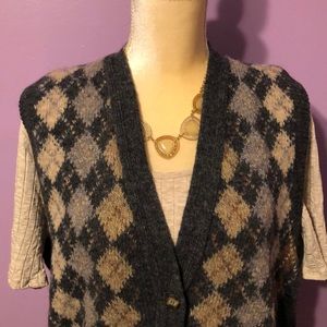VINTAGE Lands’ End Argyle Shetland Wool Vest! 🌹